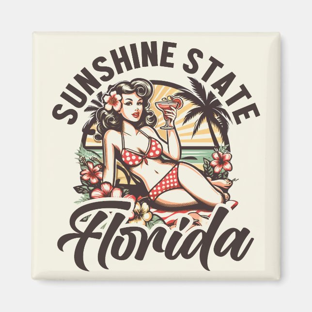 Vintage Florida Pinup Magnet (Framsidan)