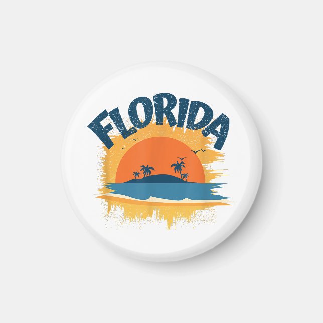 Vintage Florida Retro Tee Sunshine Magnet (Framsidan)