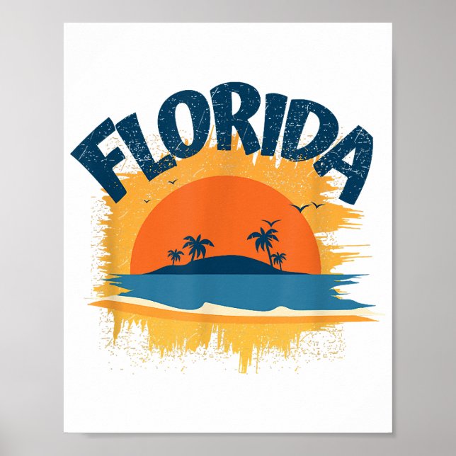 Vintage Florida Retro Tee Sunshine Poster (Framsidan)