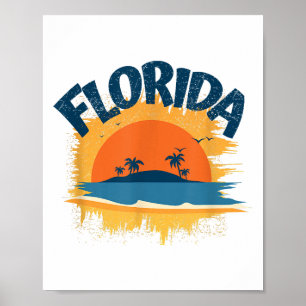 Vintage Florida Retro Tee Sunshine Poster