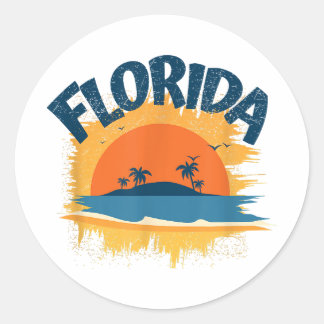 Vintage Florida Retro Tee Sunshine Runt Klistermärke