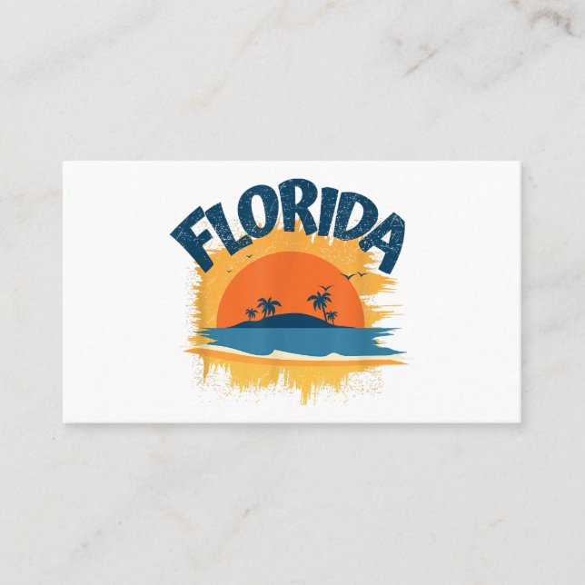 Vintage Florida Retro Tee Sunshine Visitkort (Framsida)