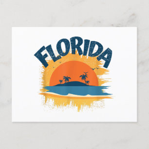 Vintage Florida Retro Tee Sunshine Vykort