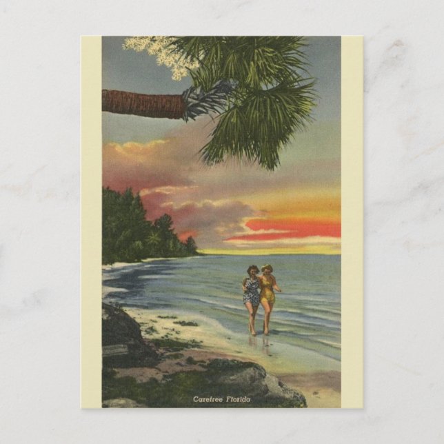 Vintage Florida Sunset Post Card Vykort (Framsida)