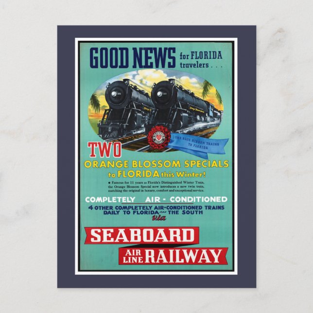 Vintage Florida Tåg Vykort (Framsida)