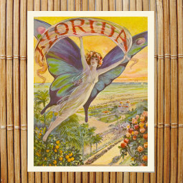Vintage Florida-turism och kvinnor som flyger över Poster
