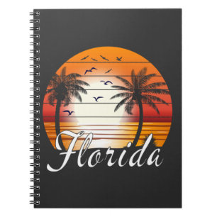 Vintage Florida USA Handflatan Träd Sommarbuss Anteckningsbok