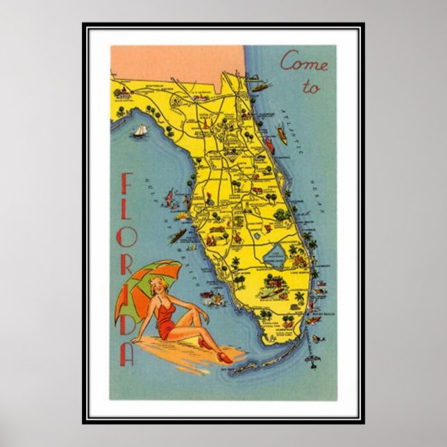 Vintage Florida, USA Poster (Framsidan)
