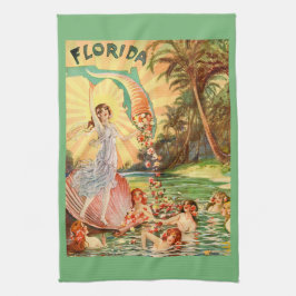 Vintage Florida vatten nymphs Kökshandduk