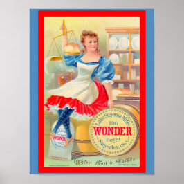 Vintage Flour Ad Benice 1895 Söt Girl (kopia) Poster
