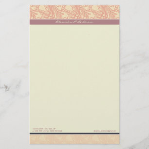 Vintage Flourish Eggplant Customized Stationery Brevpapper