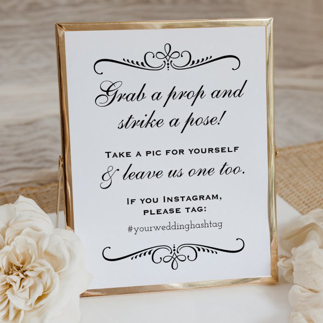 Vintage Flourish Fotoautomat Bröllop Poster (Skapare uppladdad)
