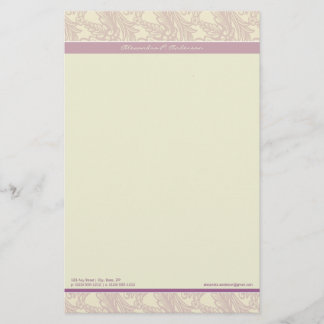 Vintage Flourish Lilac Customized Stationery Brevpapper