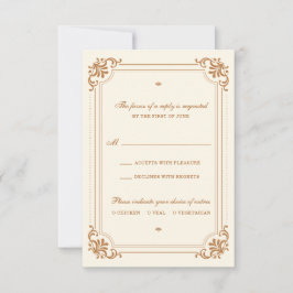 Vintage Flourish Meal Choice Bröllop OSA Kort