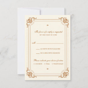 Vintage Flourish Meal Choice Bröllop OSA Kort