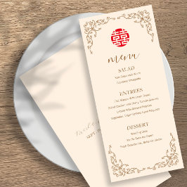 Vintage Flourish Ram Bröllop Menu Meny