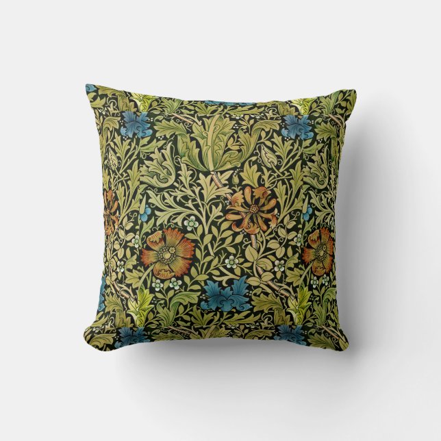 Vintage Flower and Vine Tapet Kudde (Framsida)