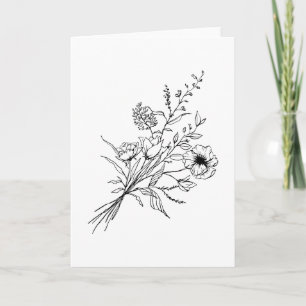 Vintage flower bouquet kort