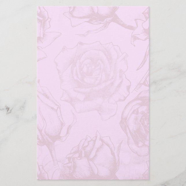 Vintage Flower Bröllop Brevpapper (Framsida)