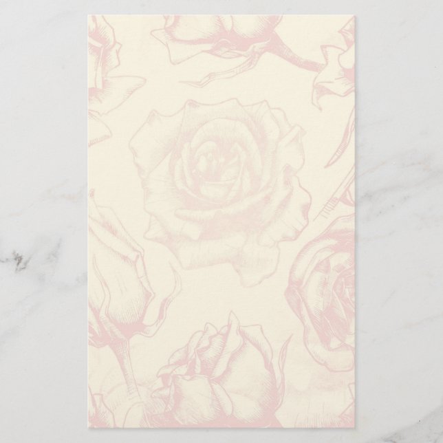 Vintage Flower Bröllop Brevpapper (Framsida)