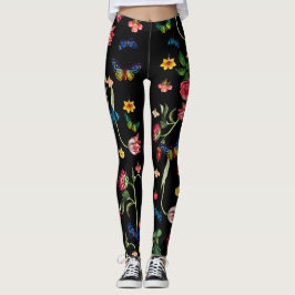 Vintage Flower & Butterfly Leggings