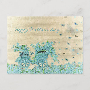 Vintage Flower Carriage - Lycklig Mors dag Vykort