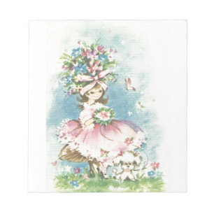Vintage Flower Girl Anteckningsblock