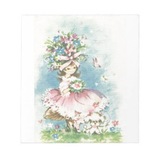 Vintage Flower Girl Anteckningsblock