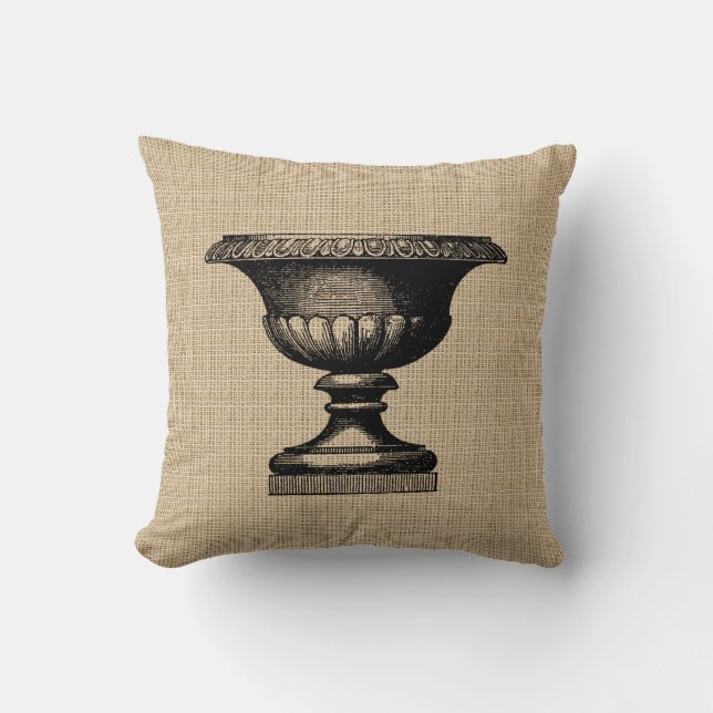 Vintage Flower Pot Pillow Kudde (Framsida)