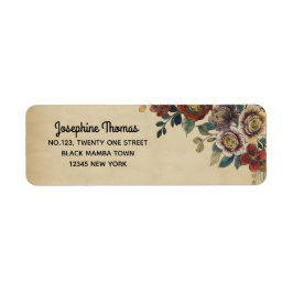 Vintage Flower Return Address Returadress Etikett