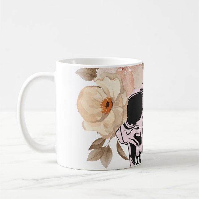 VINTAGE FLOWER SKULL KAFFEMUGG (Vänster)