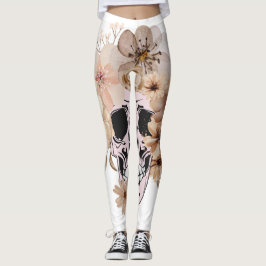 VINTAGE FLOWER SKULL LEGGINGS