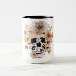 VINTAGE FLOWER SKULL MUGG