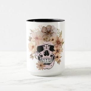 VINTAGE FLOWER SKULL MUGG