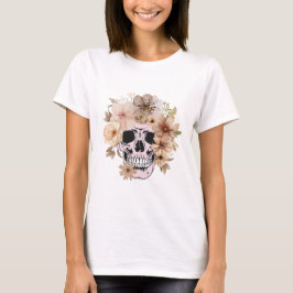 VINTAGE FLOWER SKULL T SHIRT