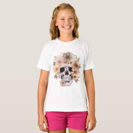VINTAGE FLOWER SKULL T SHIRT