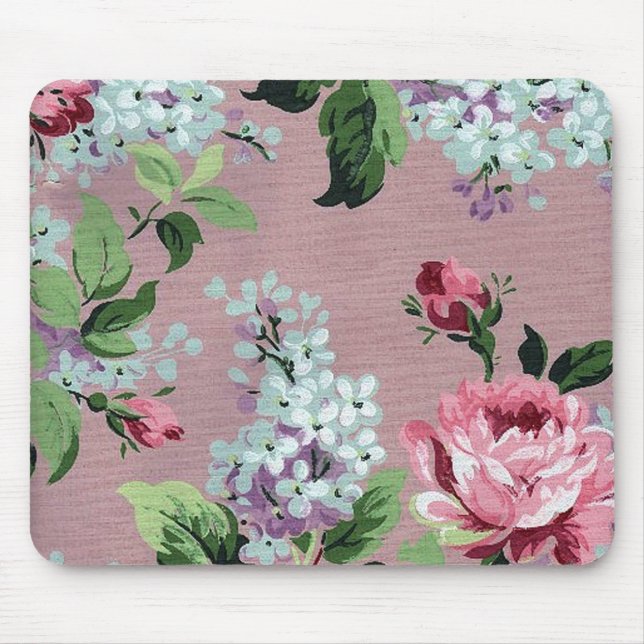 Vintage Flower Tapet Mousepad Musmatta (Framsidan)