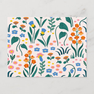 Vintage Flower Teckning vykort