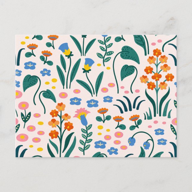 Vintage Flower Teckning vykort (Framsida)