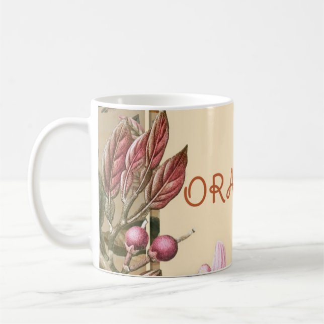 Vintage Flowers and Oranges  Kaffemugg (Vänster)