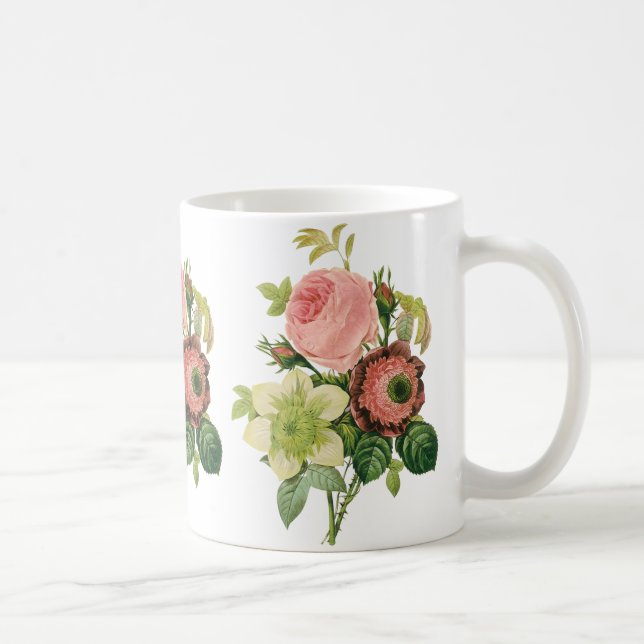 Vintage Flowers, Anemone Ro Clematis av Redoute Kaffemugg (Höger)
