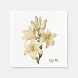 Vintage Flowers anpassningsbar monogram pappra blö Pappersservett