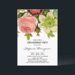 Vintage Flowers Botanical 30års födelsedag Party Inbjudningar<br><div class="desc">Inbjudan går till din händelse med anpassadets blommigt 30års födelsedag-inbjudan. Den har botaniska blommor och klassisk typografi. Den här botaniska 30års födelsedag-festinbjudan är perfekt för vår och födelsedagar. Texterna är fullt redigerbara för alla händelser.</div>