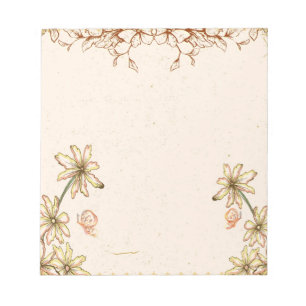 Vintage Flowers Bröllop Anteckningsblock