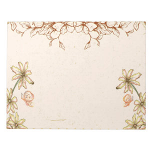 Vintage Flowers Bröllop Anteckningsblock