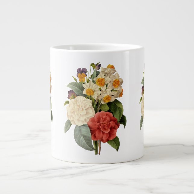 Vintage Flowers, Camellias och Narcissus, Redoute Jumbo Mugg (Framsidan)