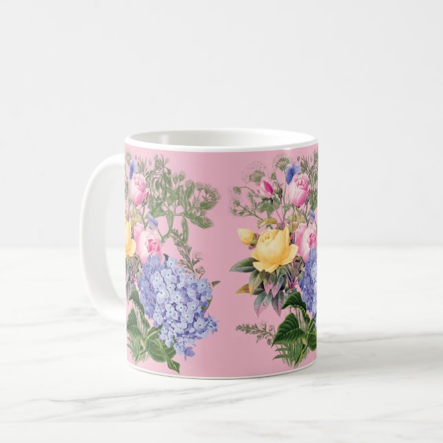 Vintage Flowers Coffee Mugg (Framsida vänster)