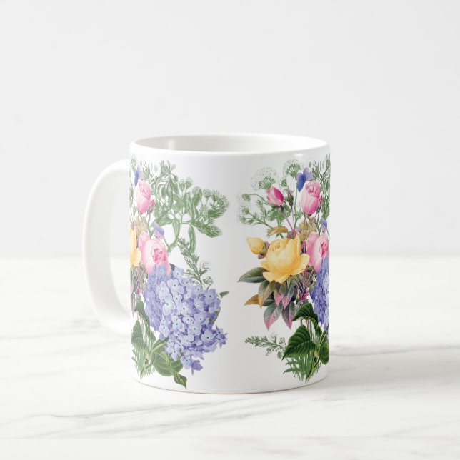 Vintage Flowers Coffee Mugg (Framsida vänster)