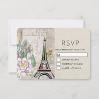 Vintage Flowers, Eiffel Torn och Burlap Bröllop