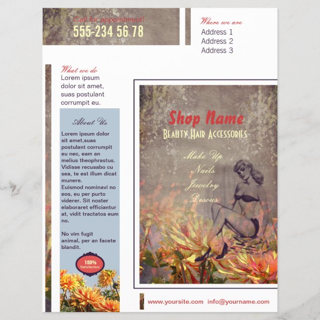 Vintage Flowers - Flyer (Framsidan)